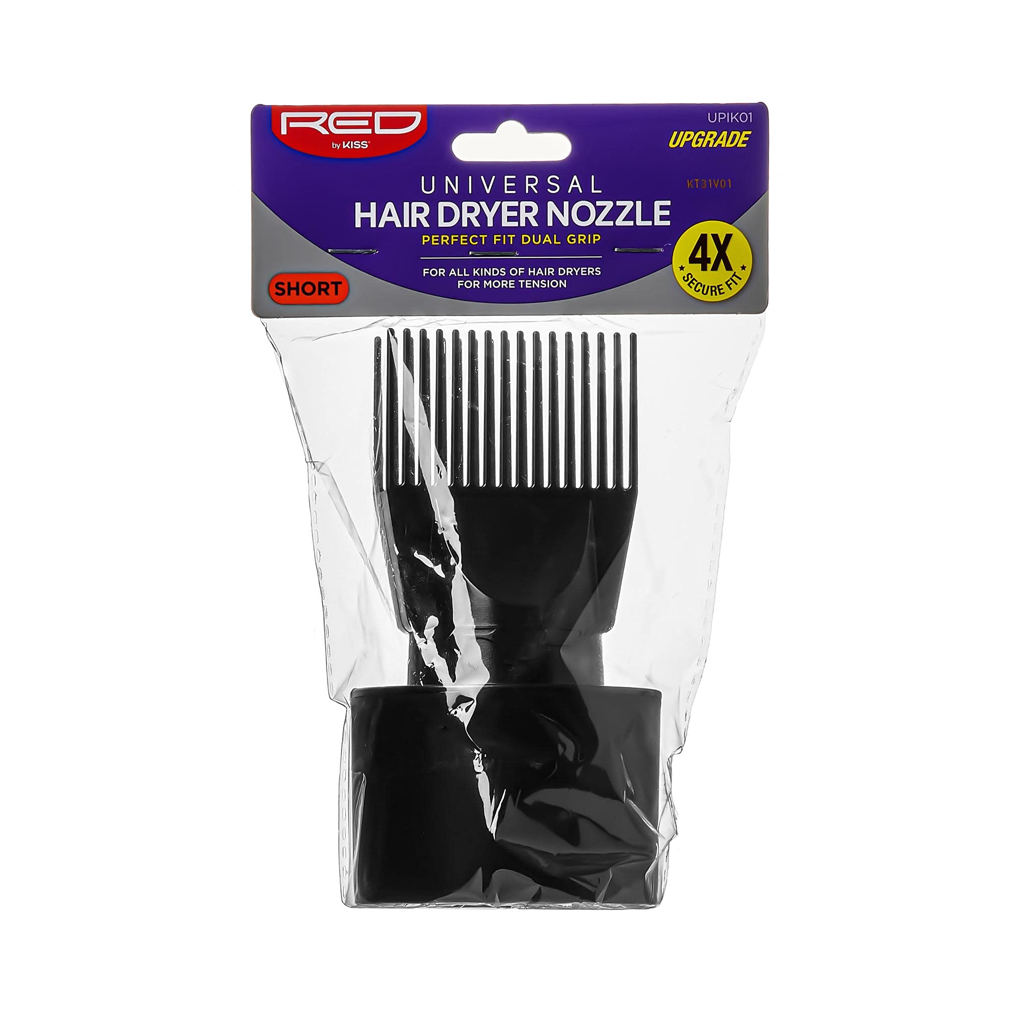 RED by KISS Universal Hair Dryer Nozzle Perfect Fit Dual Grip Short UPIK01